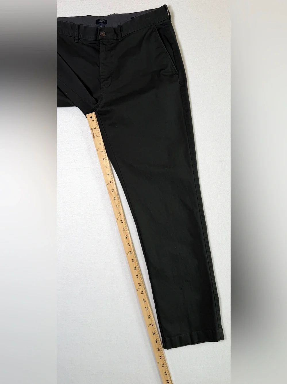 Men's J Crew Flex Chinos, Black, Straight Fit, Actual Size 33 X 30
